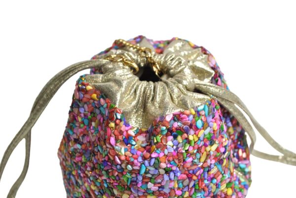 Bombonera dorada piedras - Imagen 3