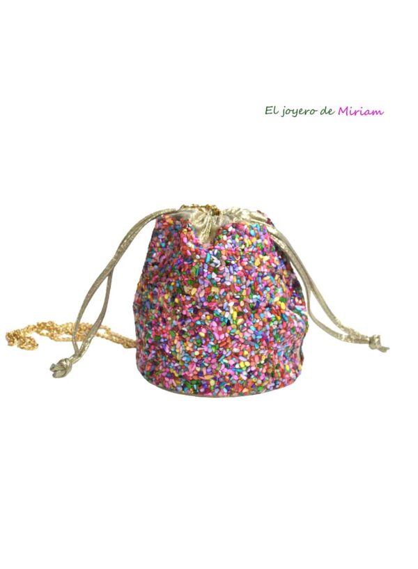Bombonera dorada piedras
