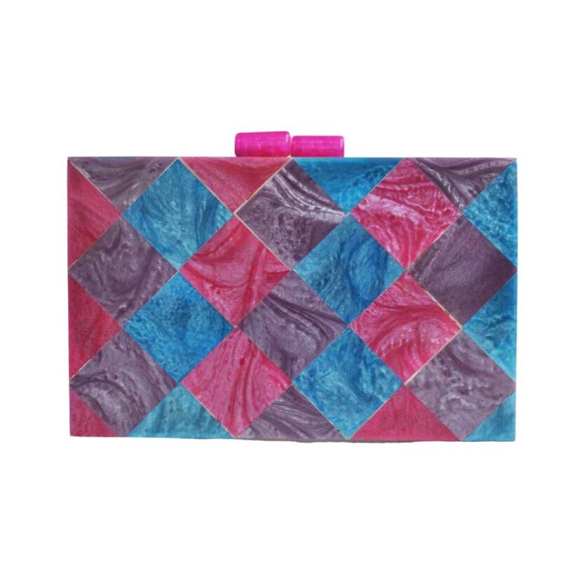 Clutch mosaicos nácar y madera