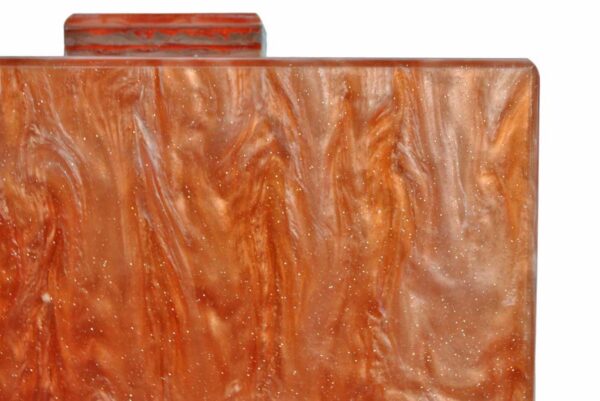 Bolso clutch naranja nácar - Imagen 3