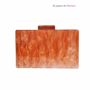 Bolso clutch naranja nácar