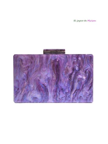 Bolso clutch violeta nácar
