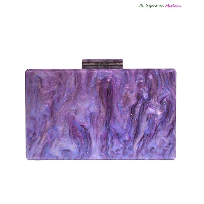 Bolso clutch violeta nácar