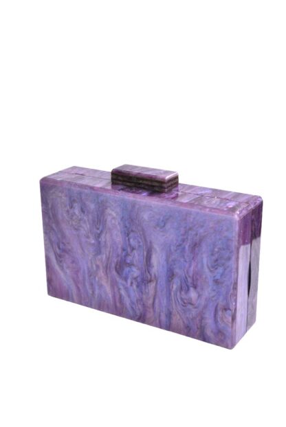 Bolso clutch violeta nácar - Imagen 2