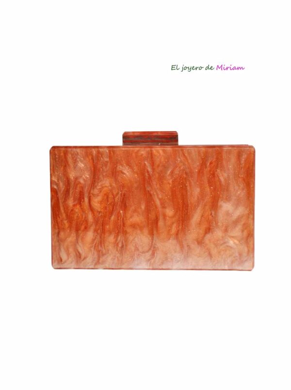Bolso clutch naranja nácar
