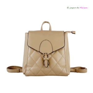 Mochila acolchada beige