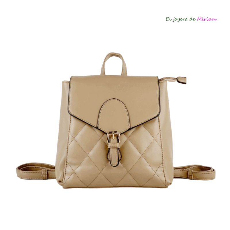 Mochila acolchada beige