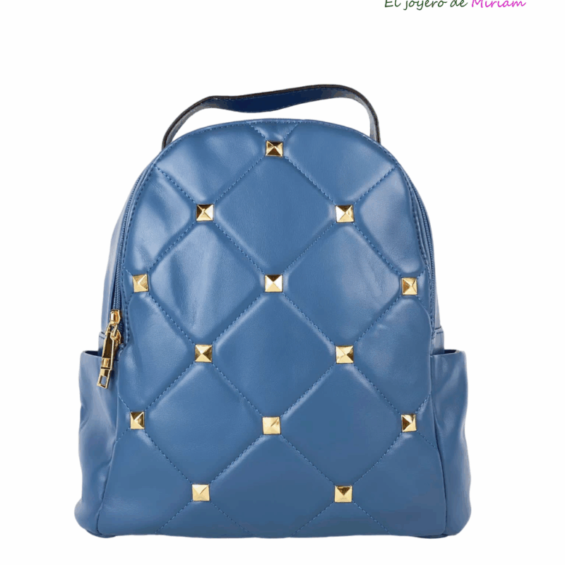 Mochila azul tachuelas