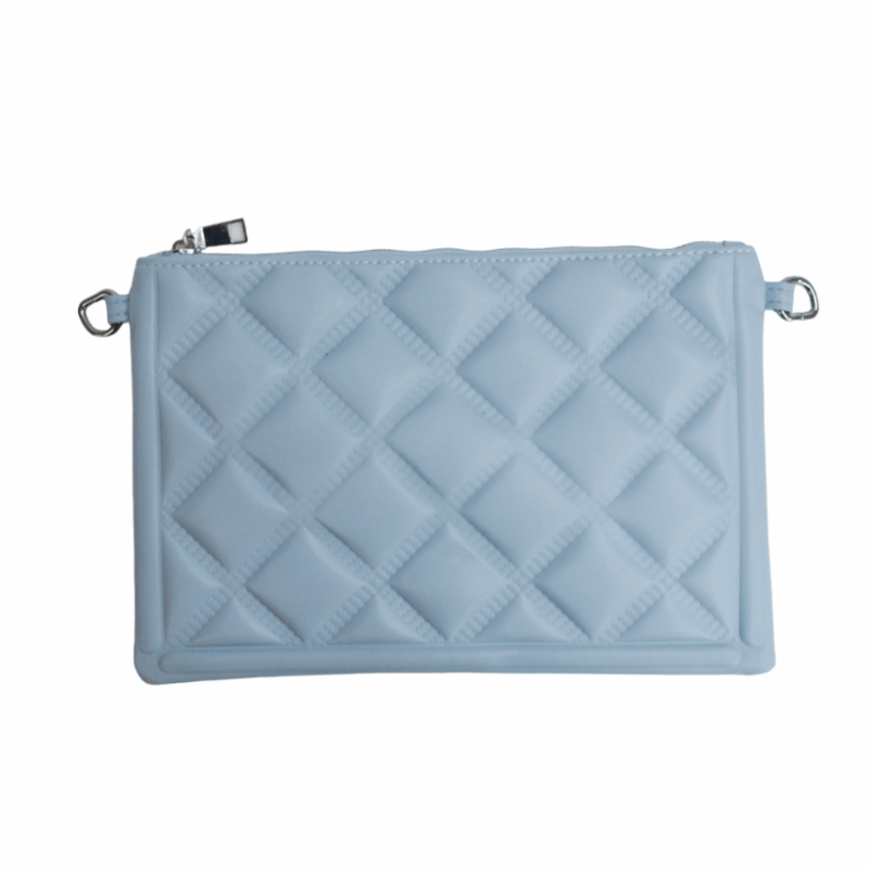 Bolso o cartera azul acolchada