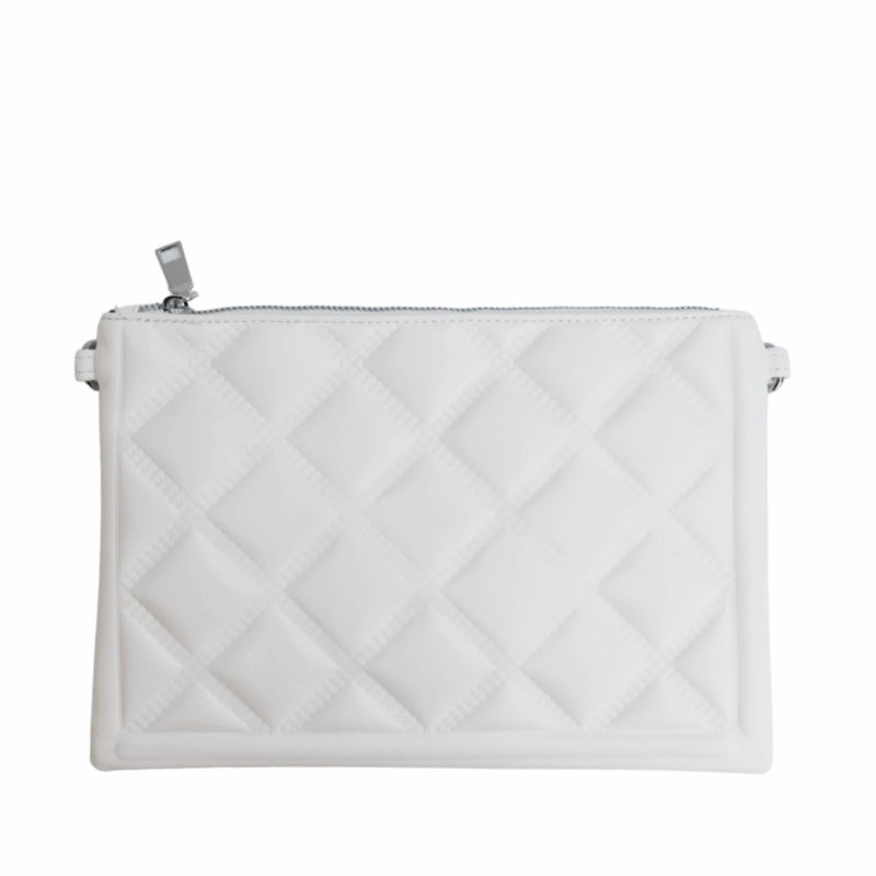 Bolso o cartera blanca acolchada