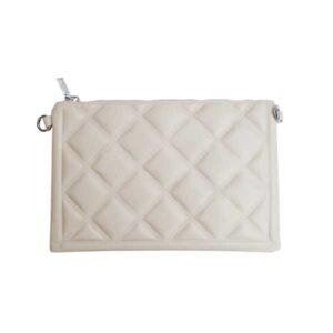 Bolso o cartera beige acolchada