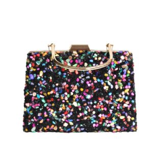 Bolsito clutch negro piedras