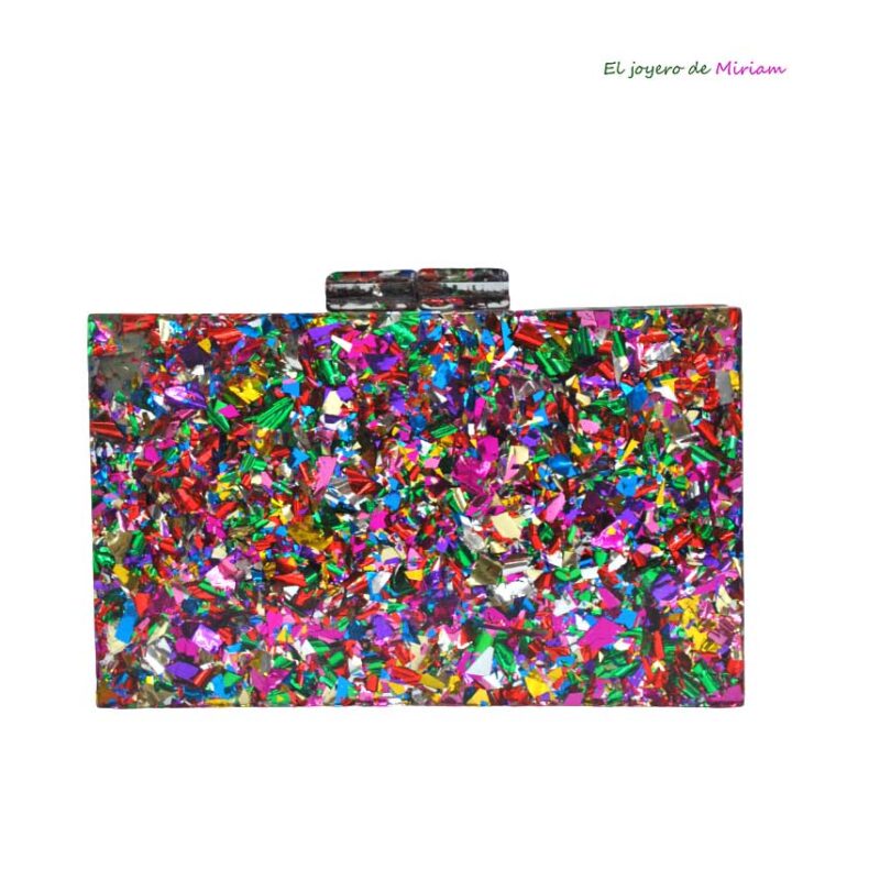 Bolso clutch nácar confetti