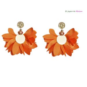 Pendientes naranjas pétalos