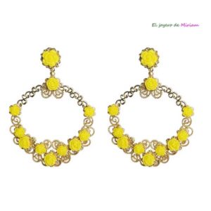 Pendientes amarillos flamenca