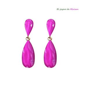 Pendientes fucsias lágrimas