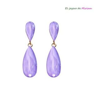 Pendientes lilas lágrima