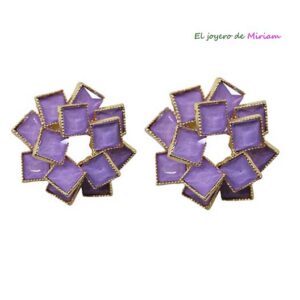 Pendientes lilas de fiesta