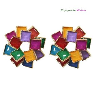 Pendientes multicolor de fiesta
