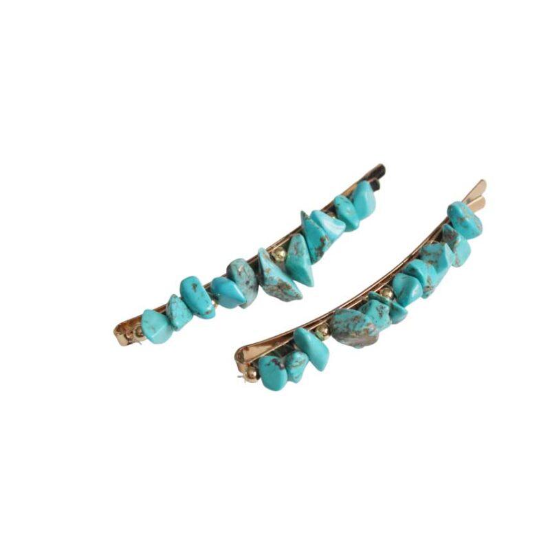 Horquillas piedras turquesas