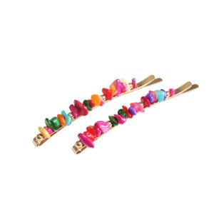 Horquillas piedras multicolor