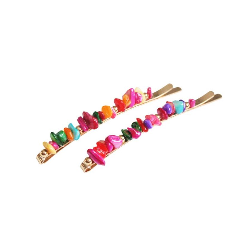 Horquillas piedras multicolor
