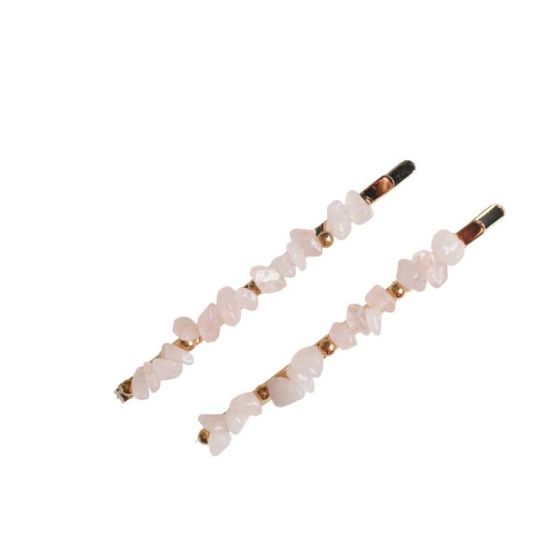 Horquillas piedras rosa nude