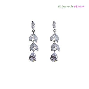 Pendientes cristales blancos