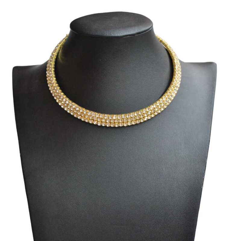 Gargantilla dorada brillantes