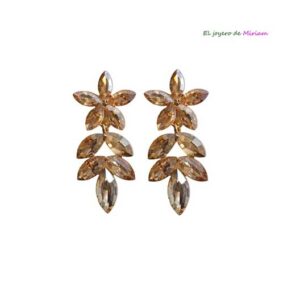 Pendientes dorados cristal