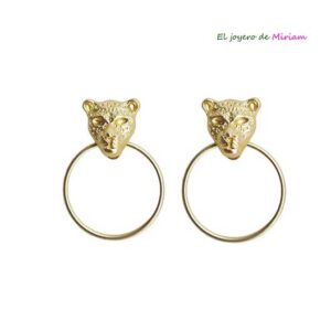 Pendientes aros dorados tigre