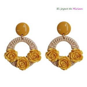 Pendientes flamencos mostaza