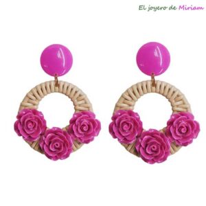 Pendientes flamencos fucsias