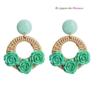 Pendientes flamencos verde agua