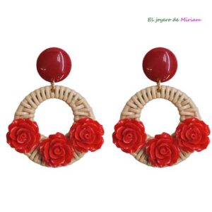 Pendientes flamencos rojos