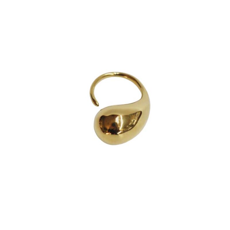 Anillo acero dorado gota