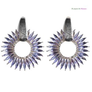 Pendientes lilas y plateado