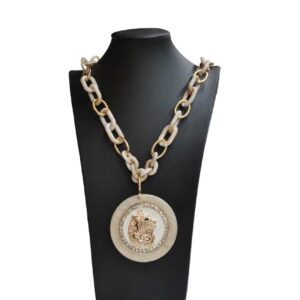 Collar largo medallón tigre