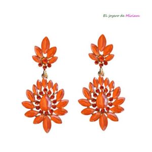 Pendientes cristal naranjas