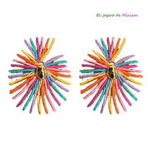 Pendientes grandes multicolor