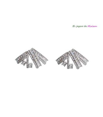 Pendientes plateados circonitas
