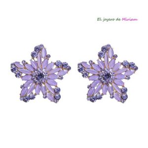 Pendientes lilas de fiesta