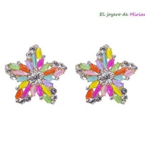 Pendientes multicolor de fiesta