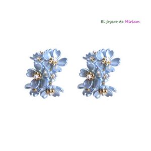Pendientes azules resina nacarada