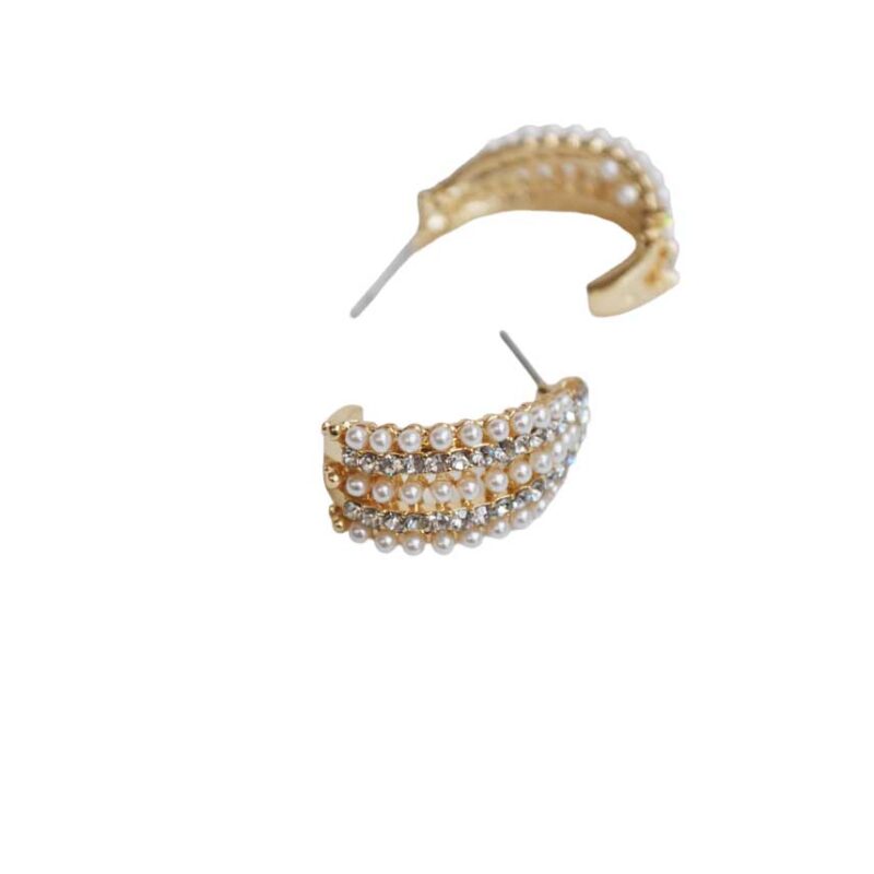 Pendientes acero con perlas