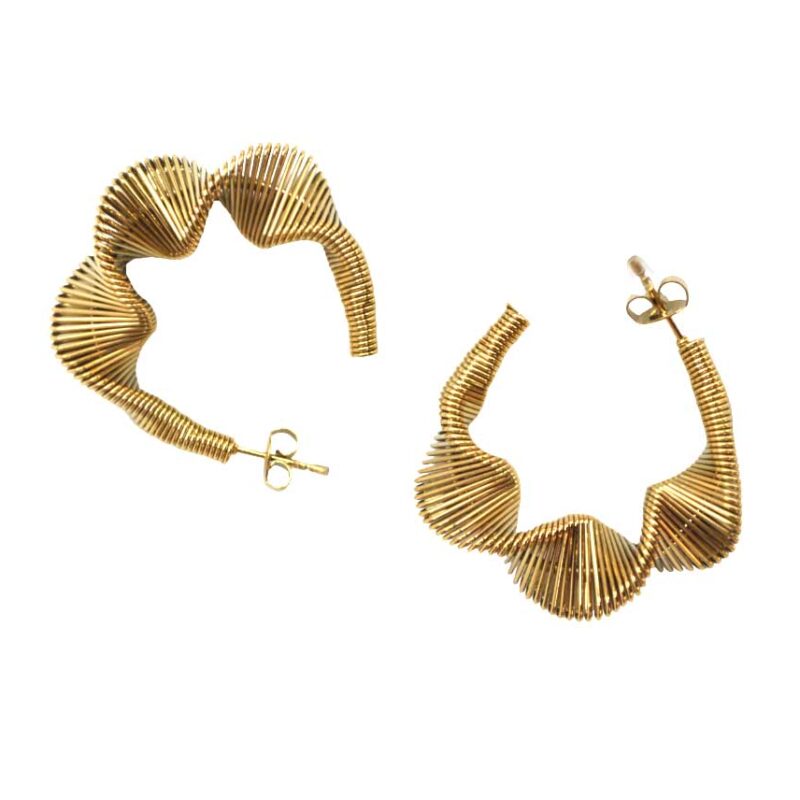 Aros acero dorado filigranas