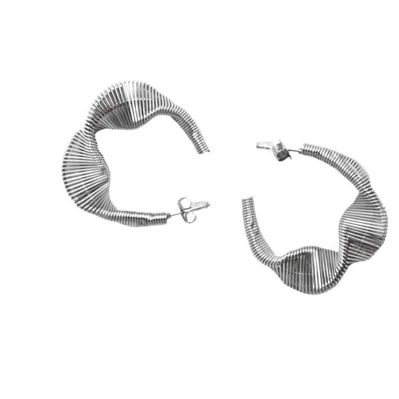 Aros acero plateado filigranas