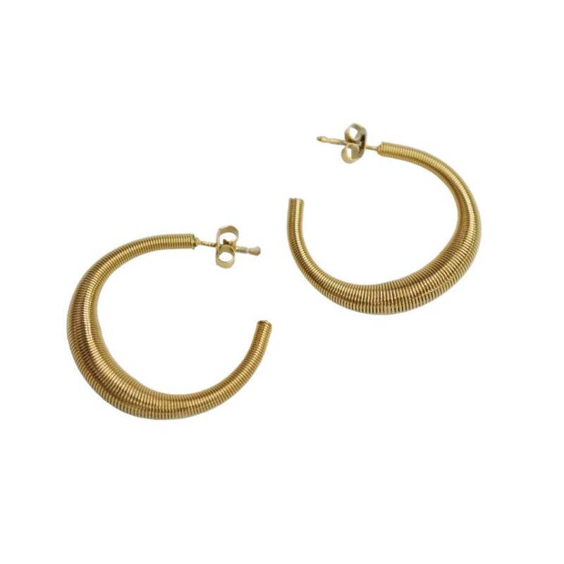 Pendientes de aro acero dorado