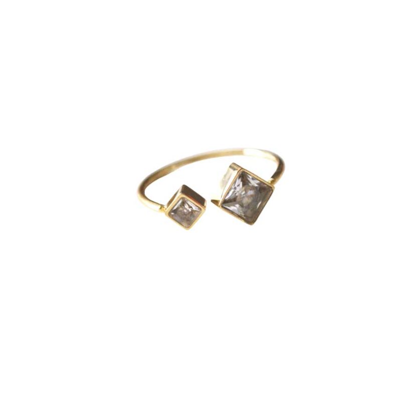 Anillo acero cristales