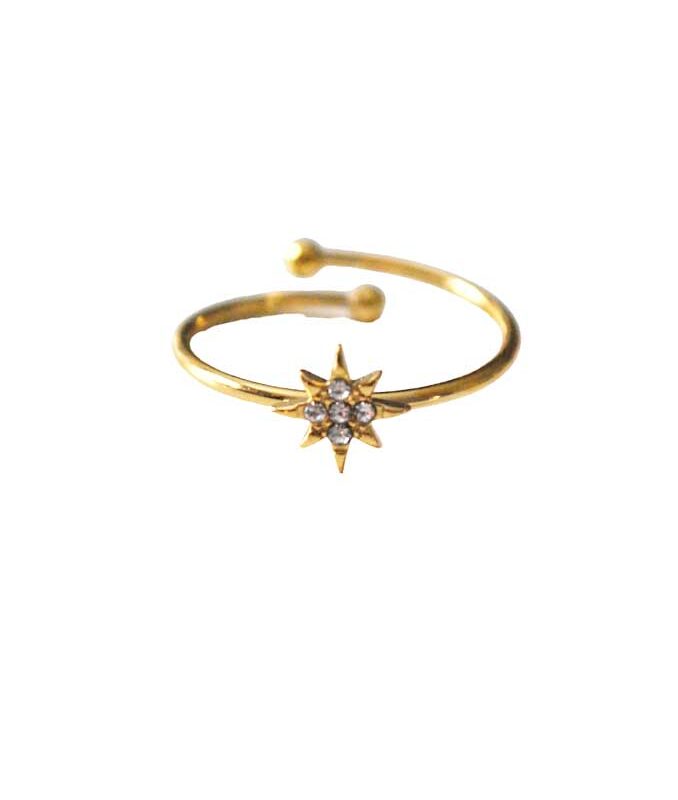 Anillo acero estrella
